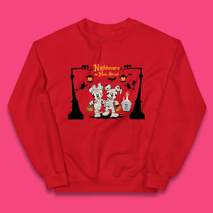 Nightmare On Main Street Disney Halloween Mickey Minnie Mouse Mummy Disneyland Trip Kids Jumper