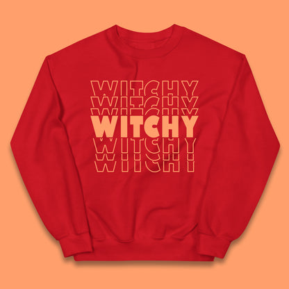 Witchy Halloween Witches Spooky Witch Vibes Witchy Aesthetic Halloween Party Kids Jumper