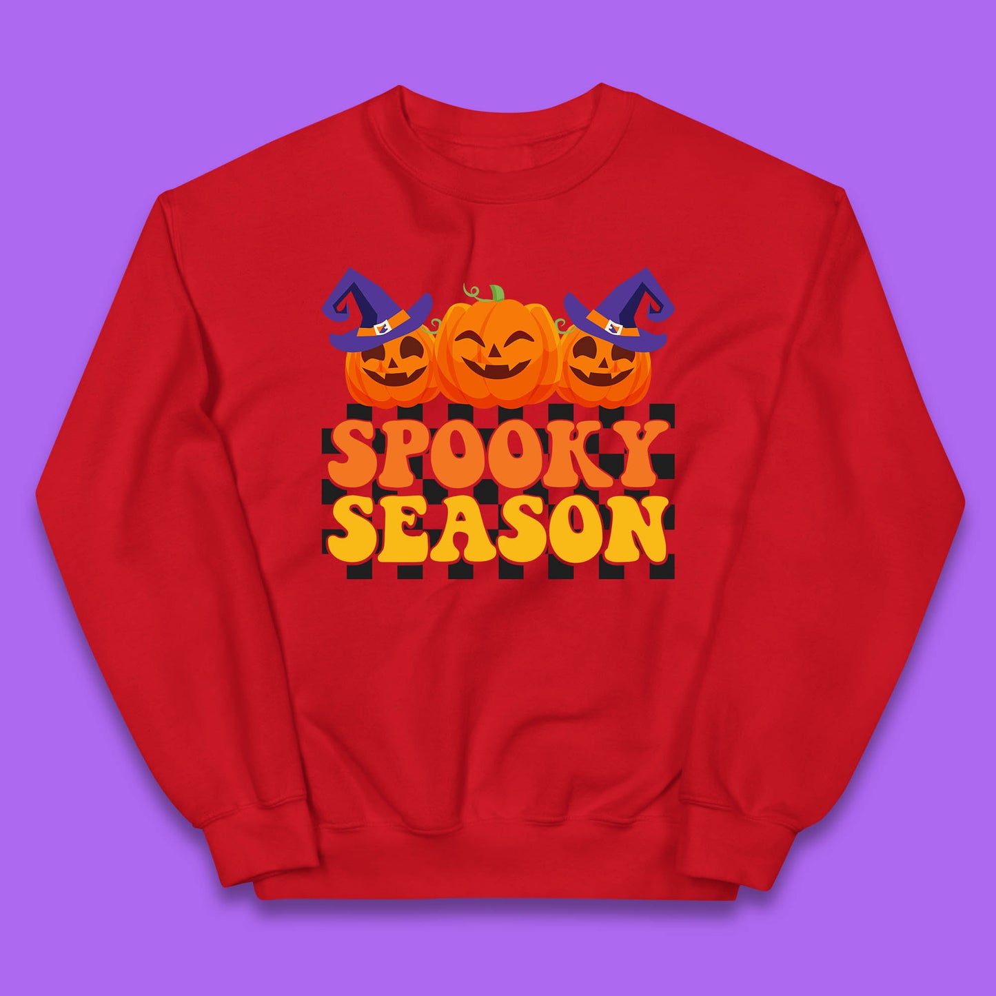 Spooky Season Halloween Jack-O-Lantern Pumpkins Spooky Vibes Kids Jumper