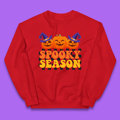 Spooky Season Halloween Jack-O-Lantern Pumpkins Spooky Vibes Kids Jumper