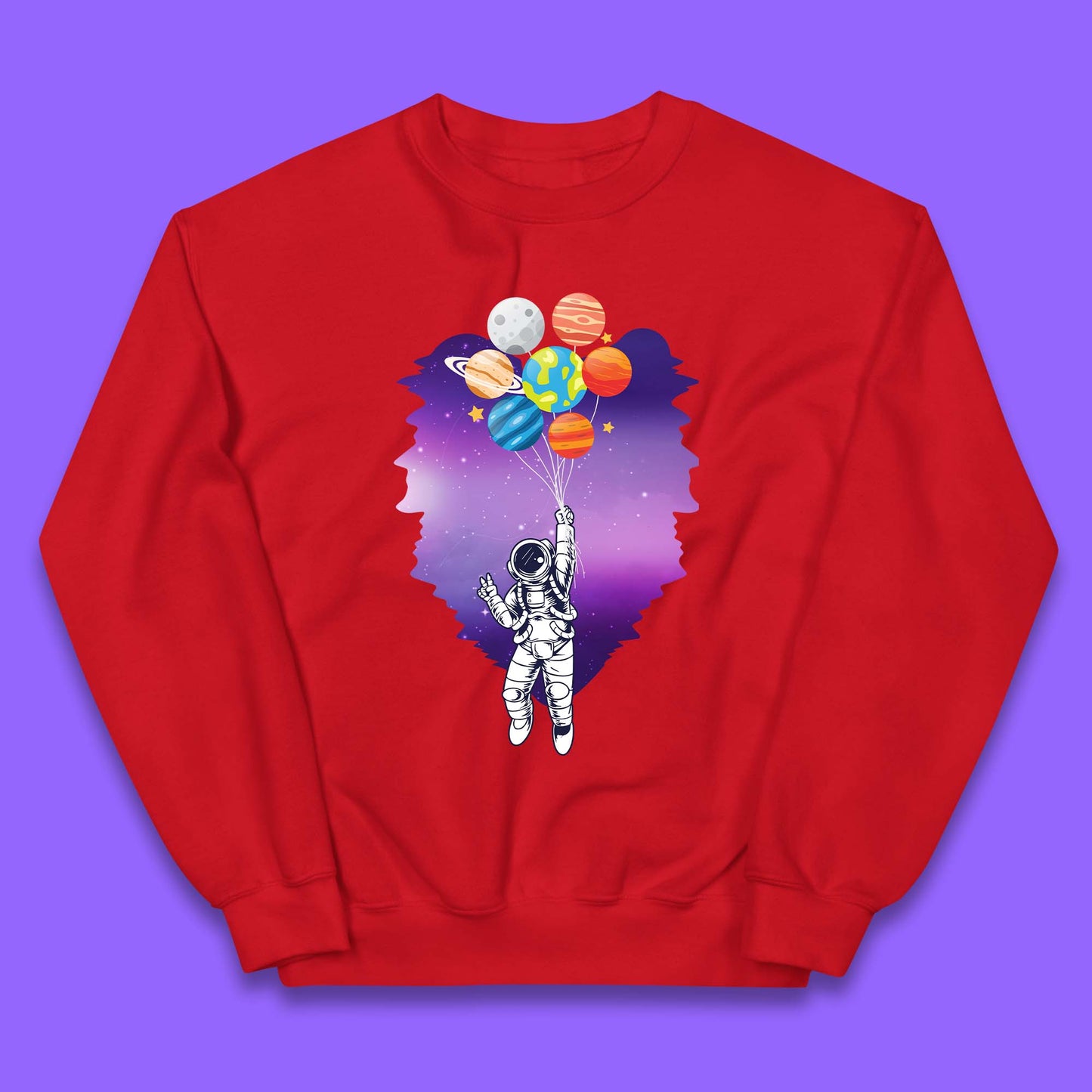 Astronaut Space Planets Balloons Kids Jumper