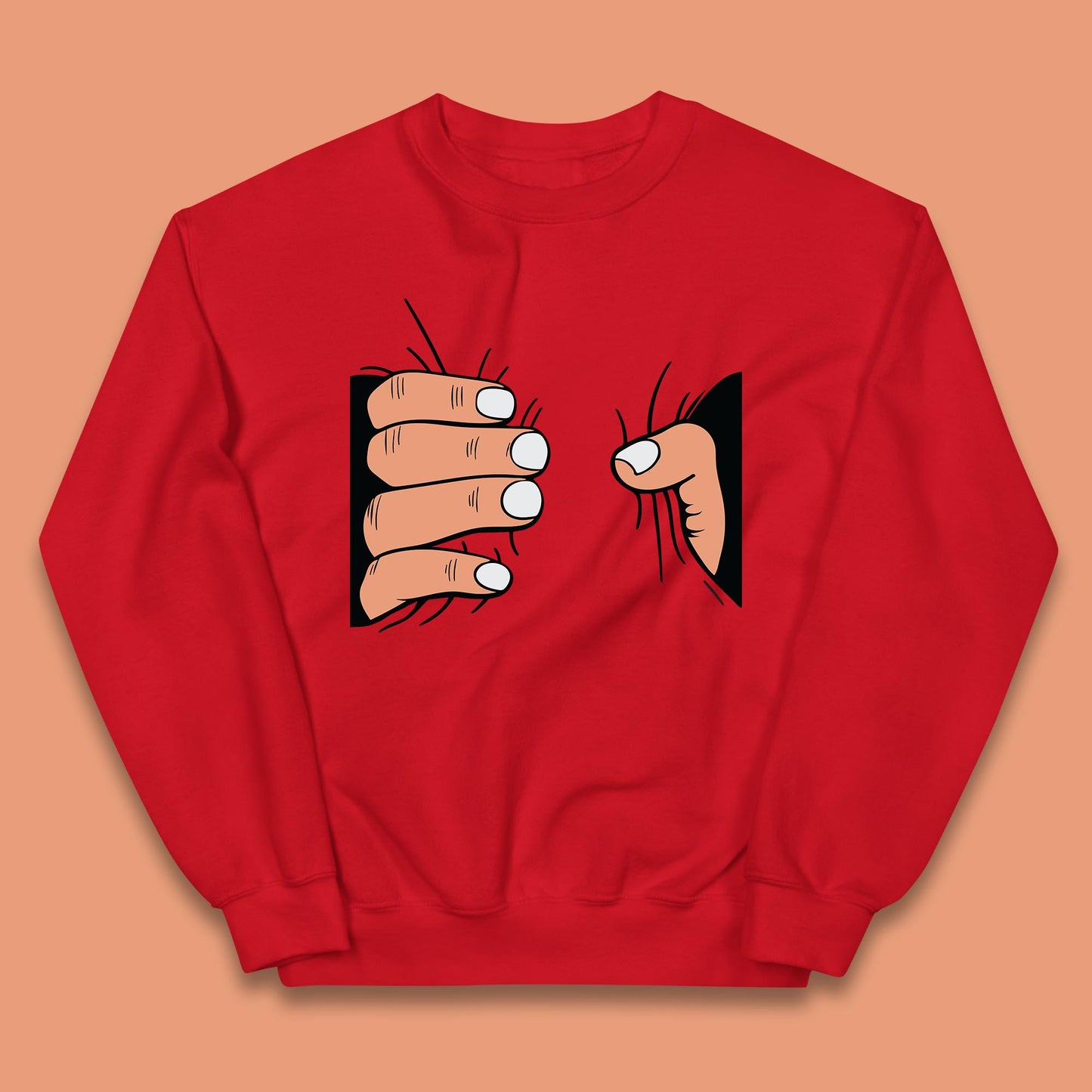Crushing Handshake Big Hand Squeezing Funny Hand Grabbing Photographic Kids Jumper