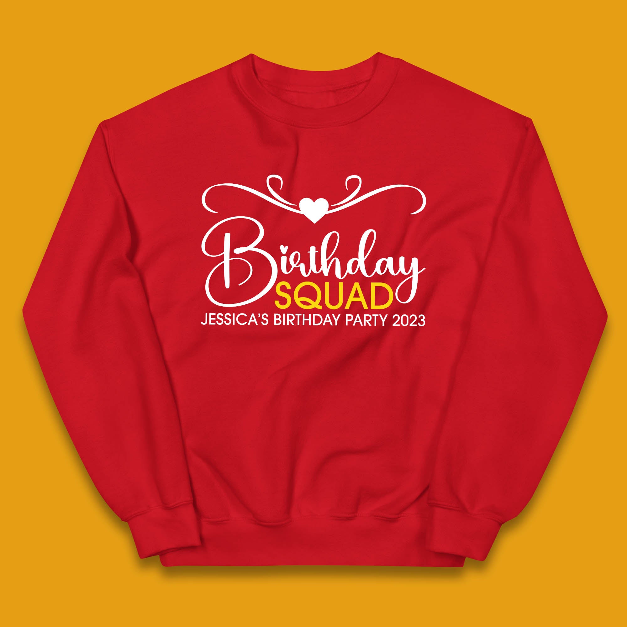 Personalised Birthday Squad Your Name And Birthday Year Funny Birthday Party Kids Jumper
