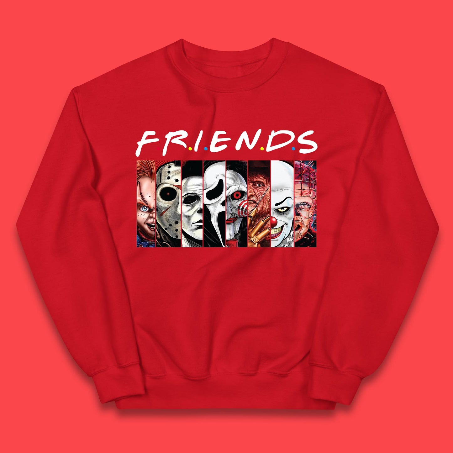 Halloween Friends Horror Movie Characters Killers Scary Friends Kids Jumper