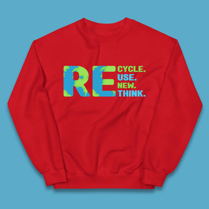 Recycle Reuse Renew Rethink Earth Day Environmental Activism Kids Jumper