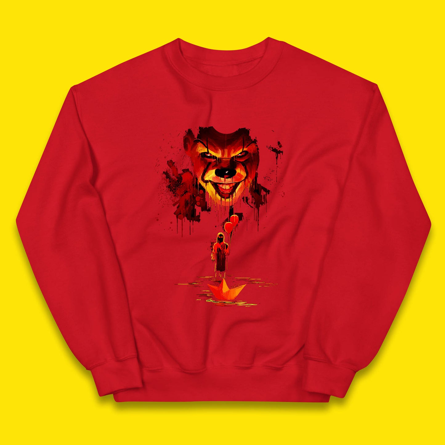 IT Clown Pennywise Halloween Horror Movie Character Serial Killer Clown Costume Kids Jumper