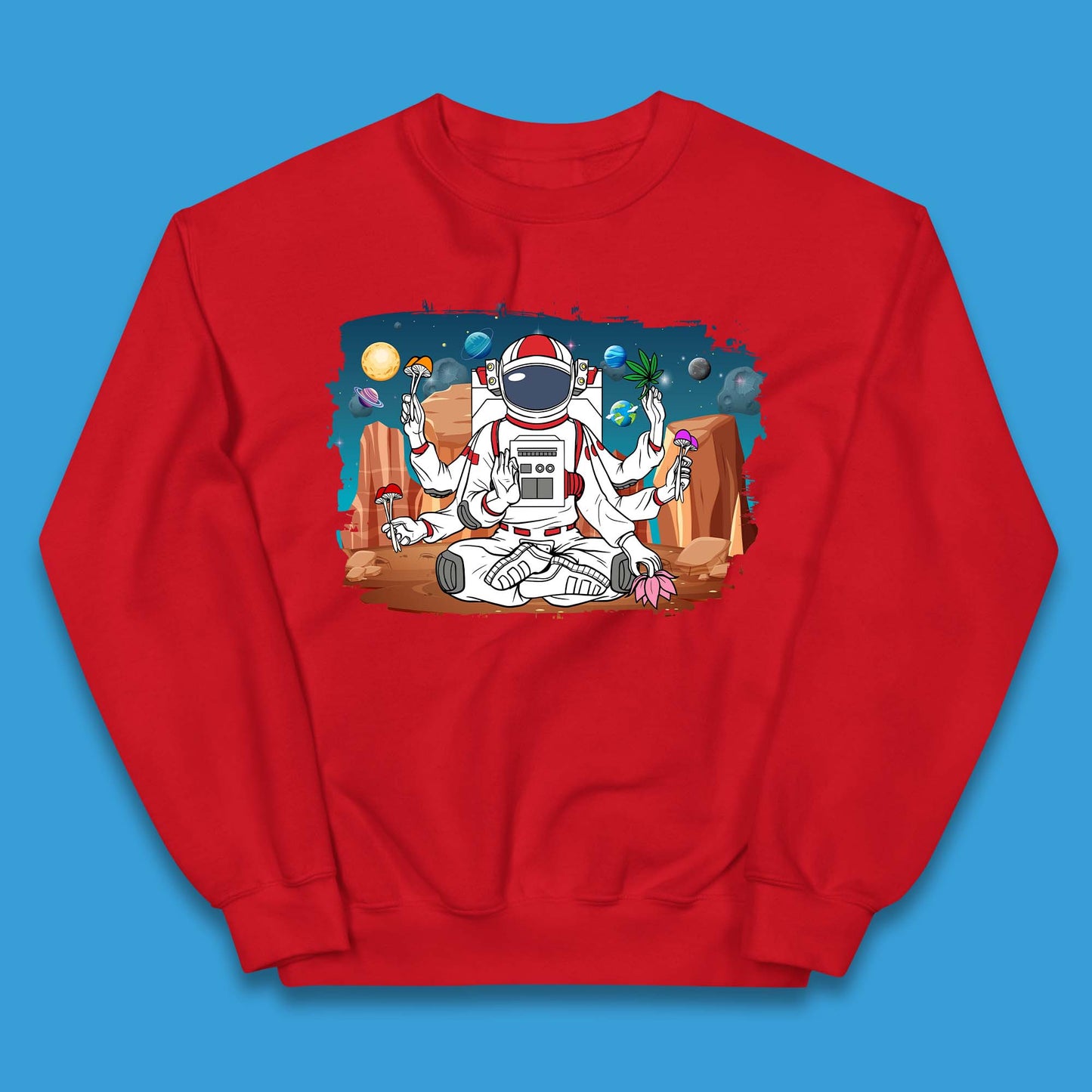 Meditating Astronaut Yoga Kids Jumper