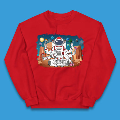 Meditating Astronaut Yoga Kids Jumper