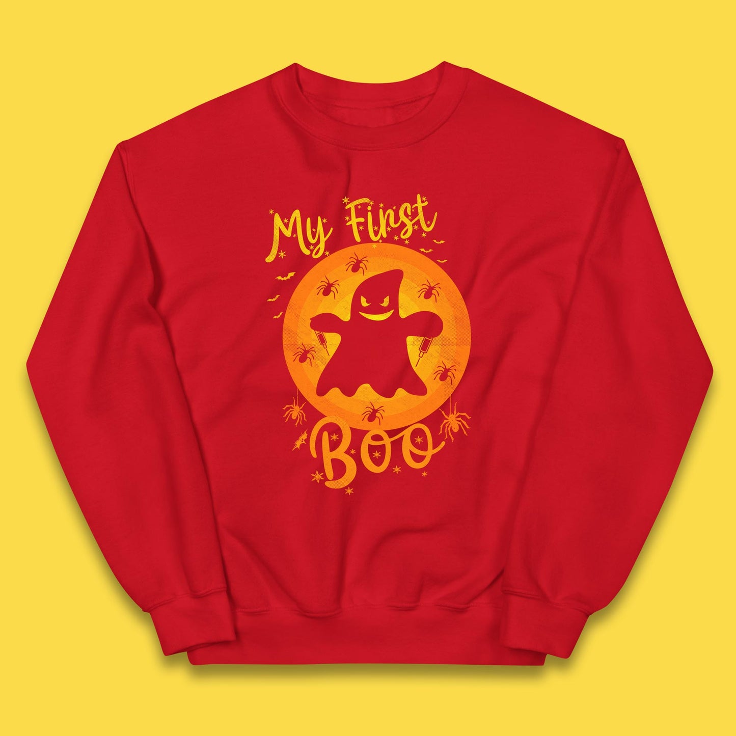 My First Boo Halloween Funny Boo Ghost Horror Scary Creepy Season Kids Jumper