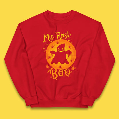 My First Boo Halloween Funny Boo Ghost Horror Scary Creepy Season Kids Jumper