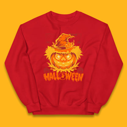 Halloween Scary Pumpkin Face Jack O Lantern Horror Halloween Night Kids Jumper