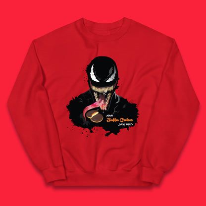 Venom Your Jaffa Cakes Look Tasty Marvel Avengers Venom Face Marvel Comics Movie Character Kids Jumper