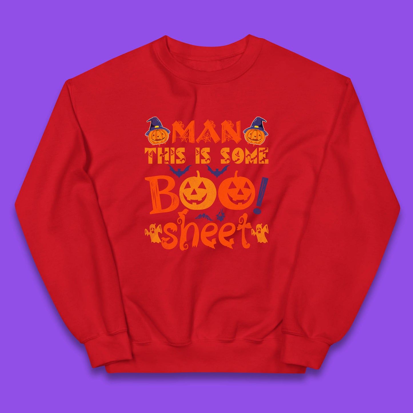 Man This Is Some Boo Sheet Funny Ghost Halloween Costume Kids Jumper