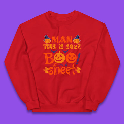 Man This Is Some Boo Sheet Funny Ghost Halloween Costume Kids Jumper