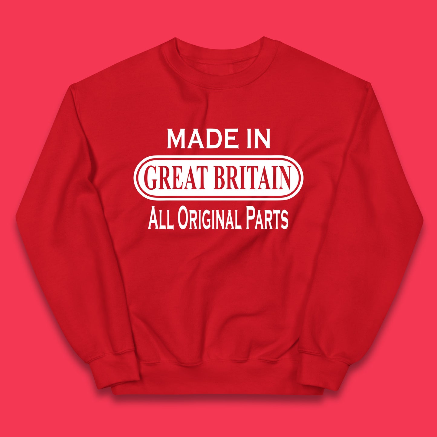 Made In Great Britain All Original Parts Vintage Retro Birthday British Born United Kingdom Country In Europe Kids Jumper