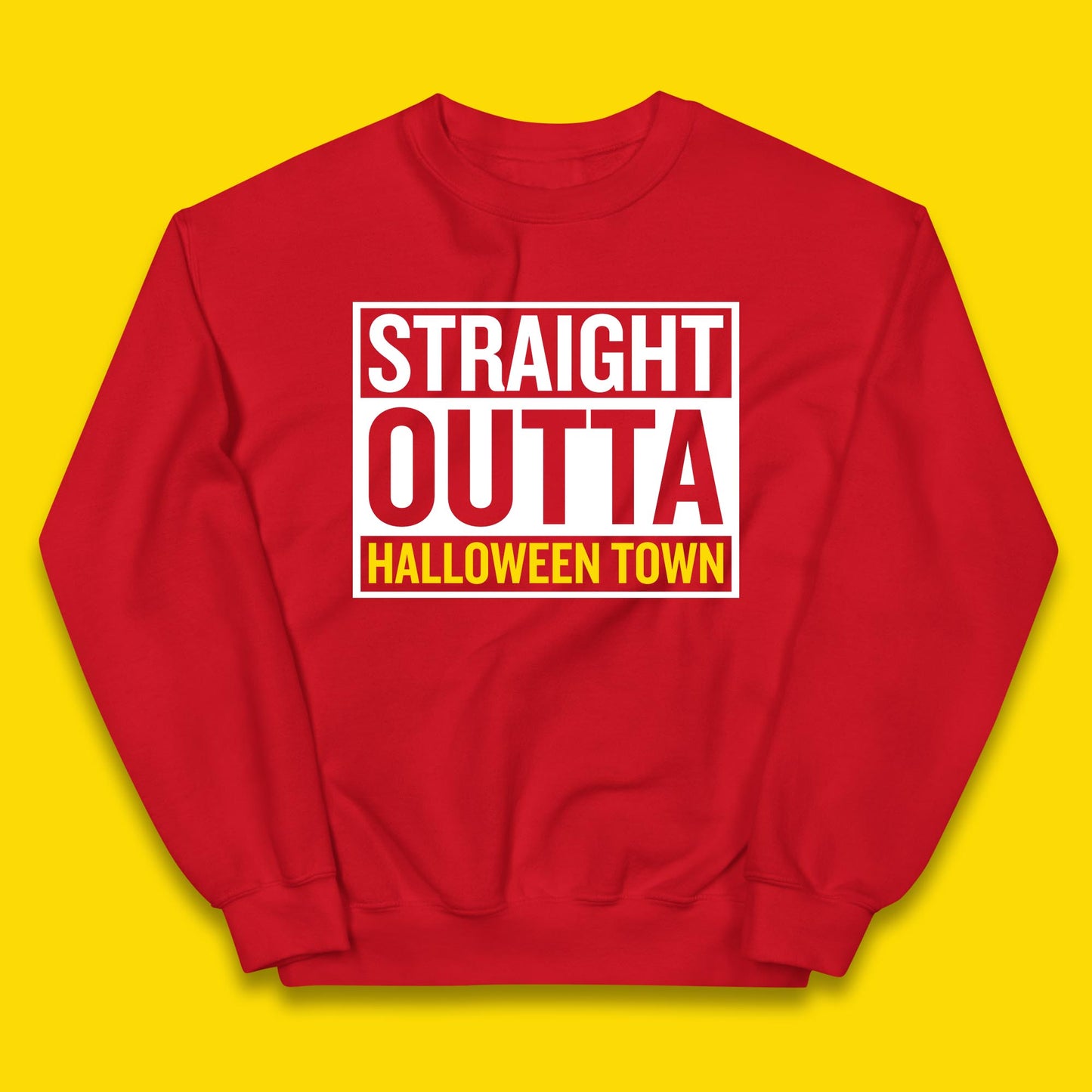 Straight Outta Halloween Town Horror Scary Spooky Season Kids Jumper