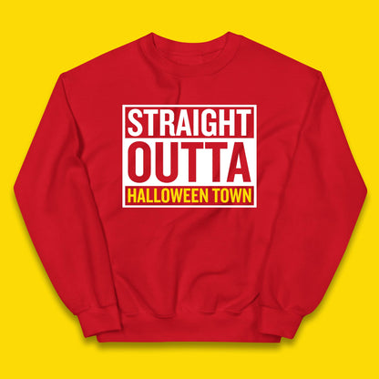 Straight Outta Halloween Town Horror Scary Spooky Season Kids Jumper