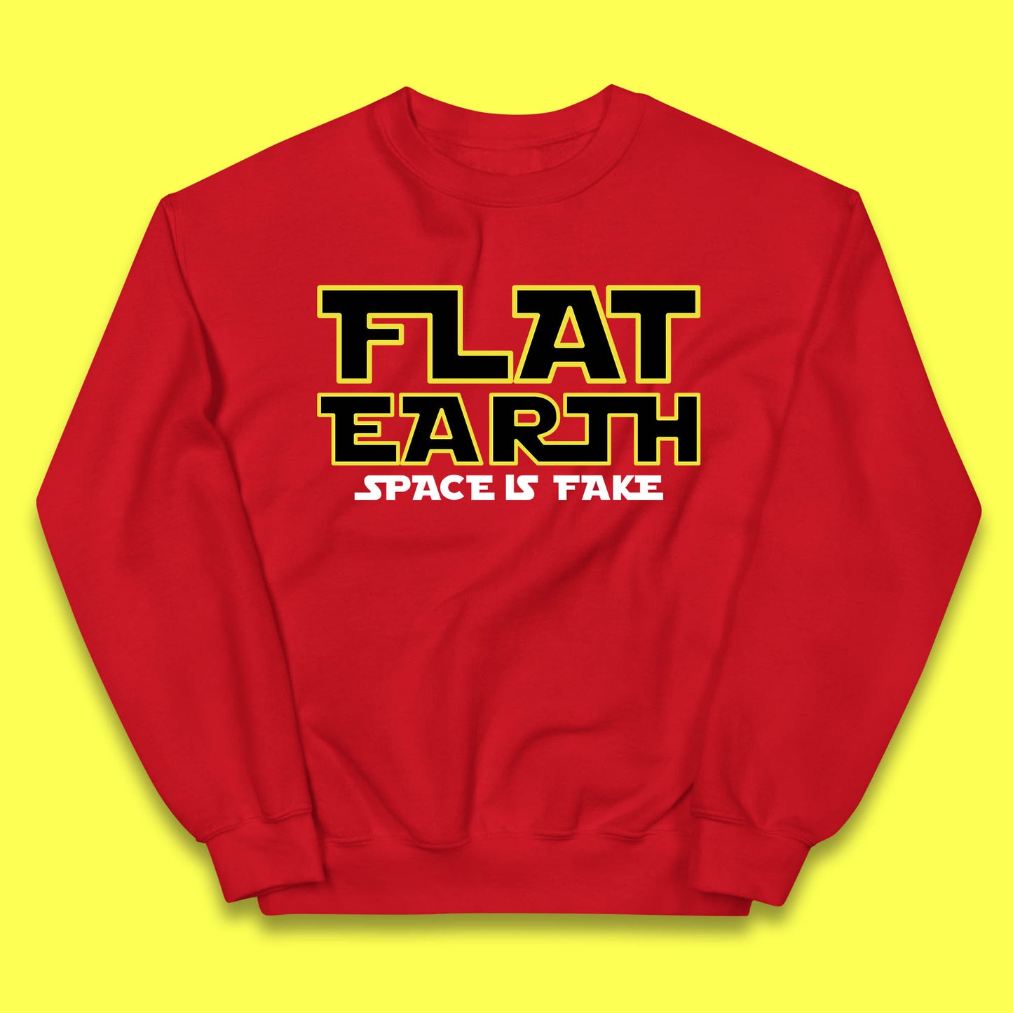 Flat Earth Space Is Fake Funny Conspiracy The Force Awakens Inspired NASA Lies Star Wars Inspired Kids Jumper