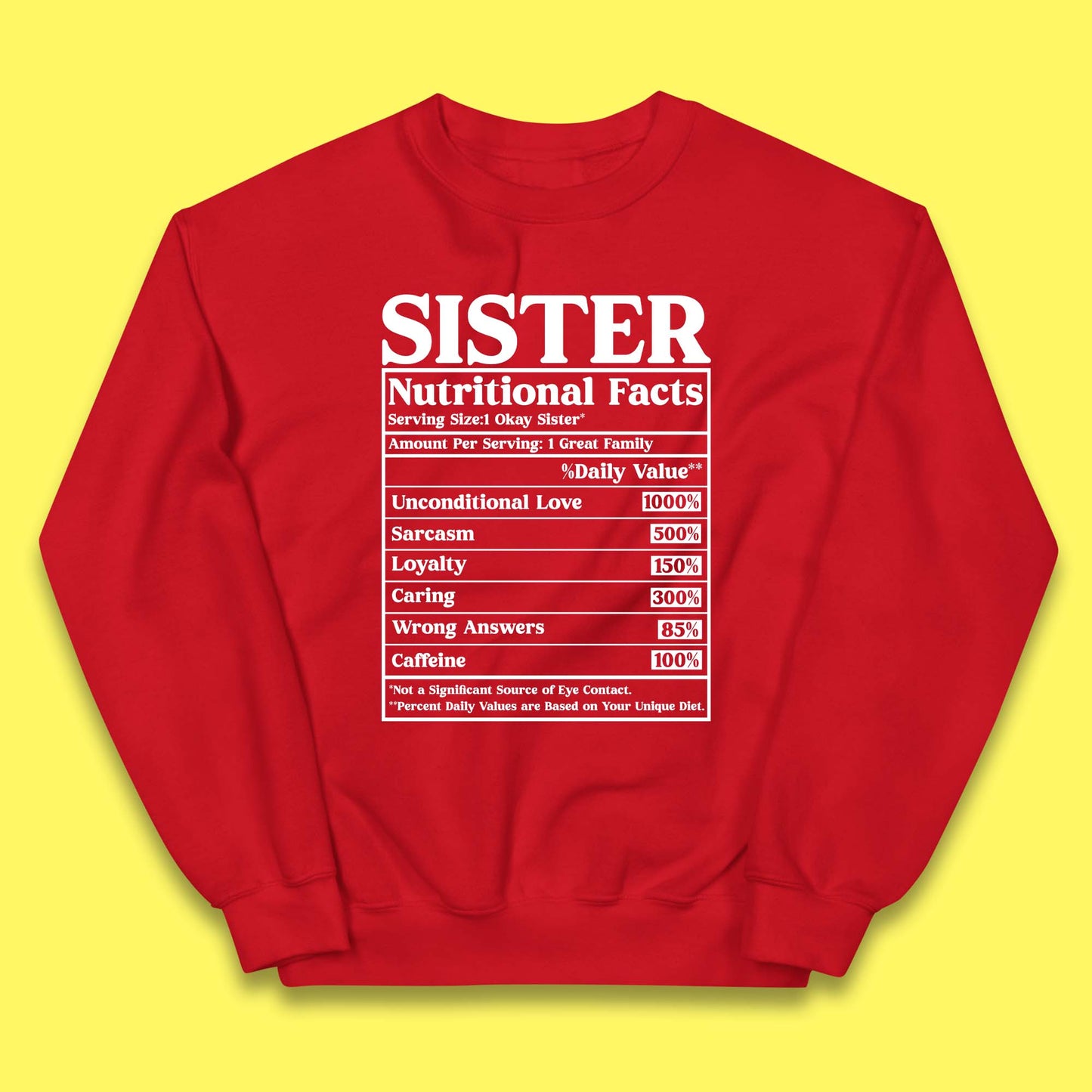 Sister Nutrition Facts Kids Jumper