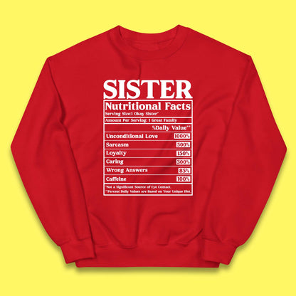 Sister Nutrition Facts Kids Jumper