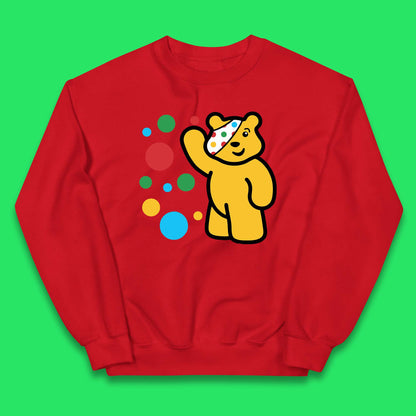 Spotty Pudsey Bear Hand Waving Dotty Spot Fundraising Children In Need Spotty Bear Spotty Day Kids Jumper