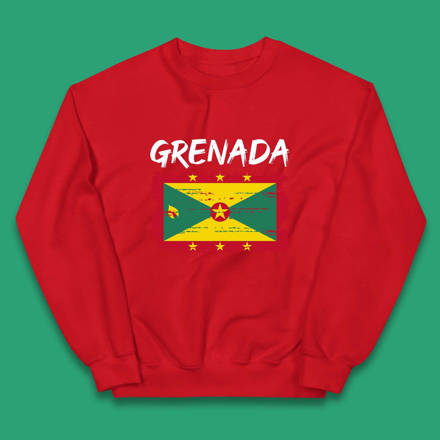 Grenada Flag Distressed Grenadian Heritage Country In The Caribbean Kids Jumper