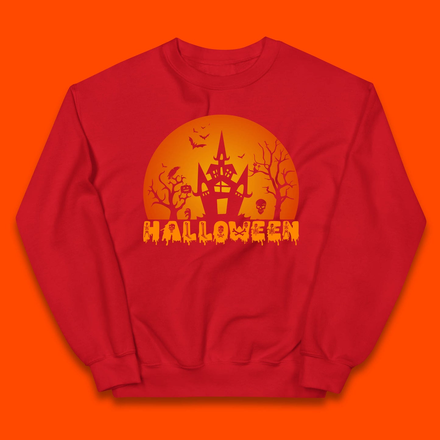 Halloween Horror Scary Hunted House Scary Spooky Night Festive Gift Kids Jumper