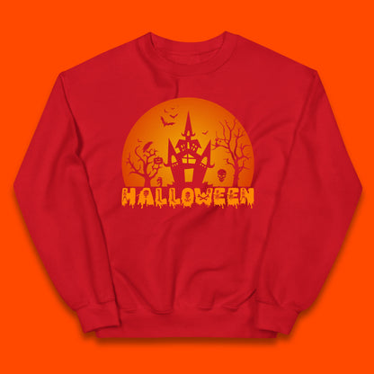 Halloween Horror Scary Hunted House Scary Spooky Night Festive Gift Kids Jumper