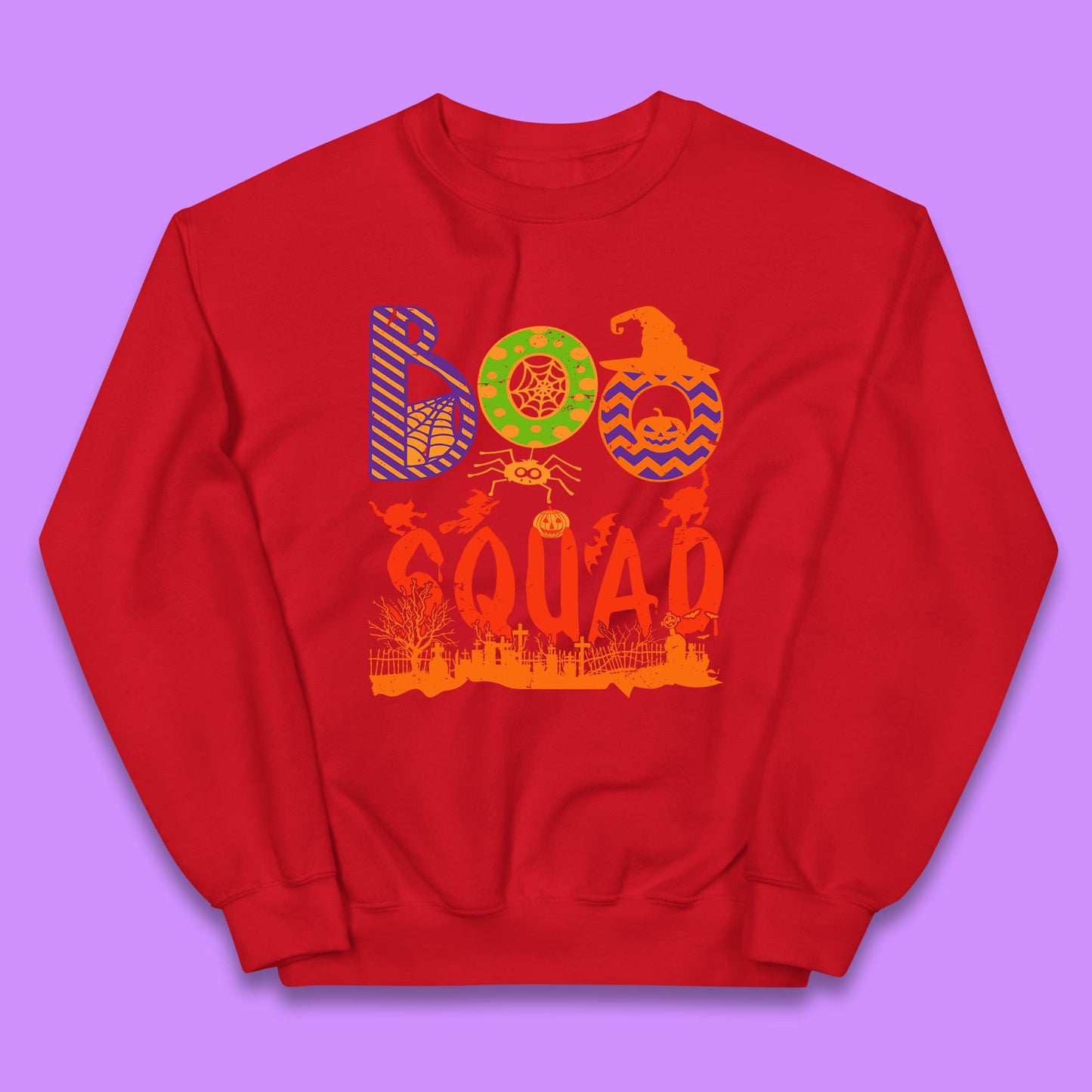 Boo Squad Halloween Matching Costume Horror Boo Crew Kids Jumper