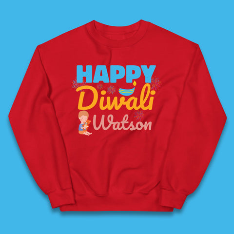 Personalised Happy Diwali Festival Of Lights Your Name Indian Diwali Holiday Celebration Kids Jumper
