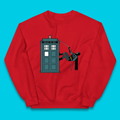 Batman Climbing Police Public Call Box DC Comics Superhero Movie Character Kids Jumper