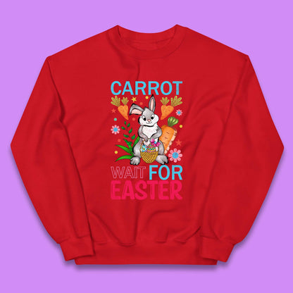 Carrot Wait For Easter Kids Jumper