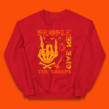People Give Me The Creep Skeleton Hand Halloween Spooky Creepy Season Kids Jumper
