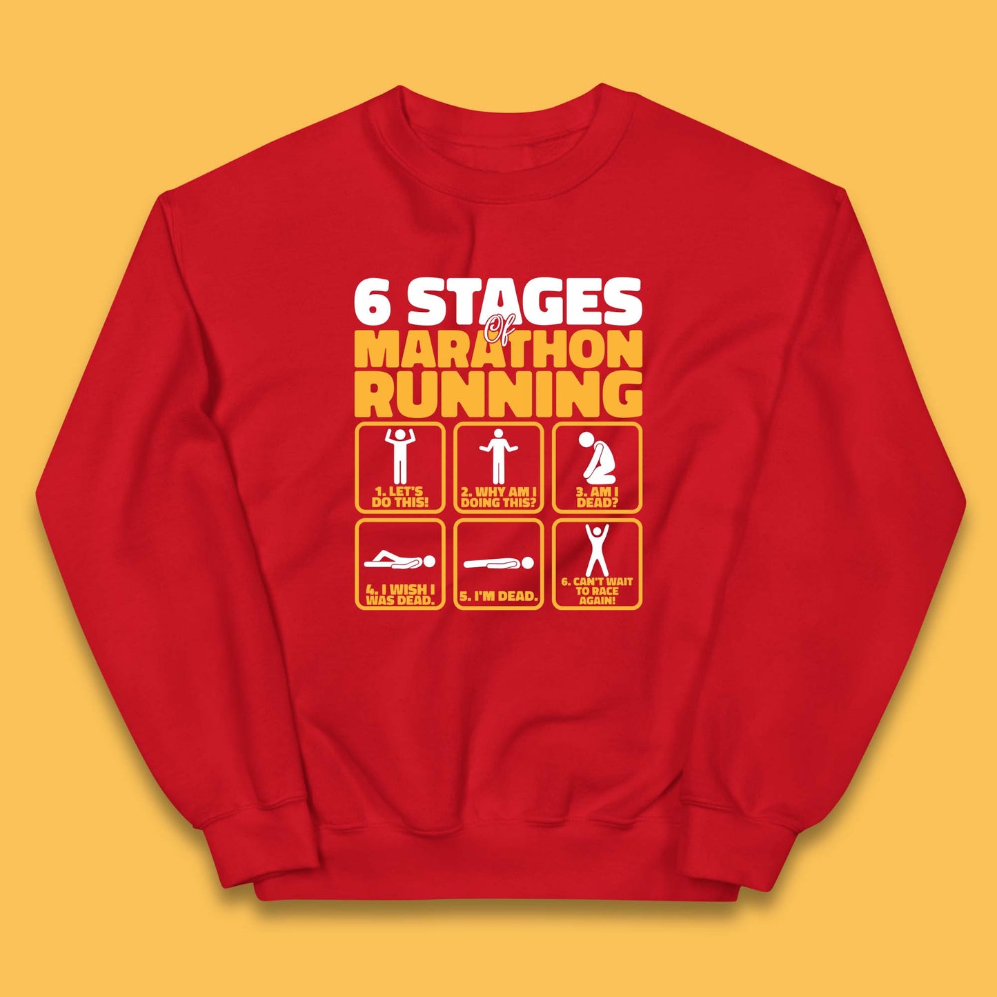 6 Stages Of Marathon Running  Athletics Runner Kids Jumper