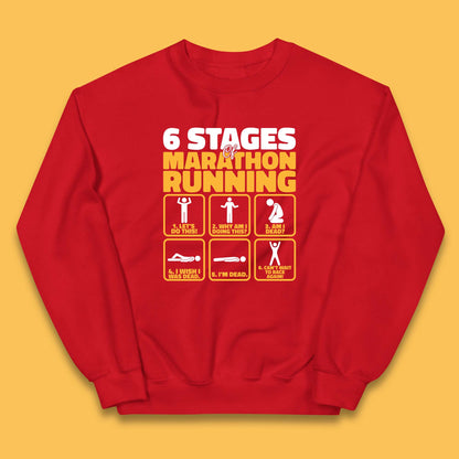 6 Stages Of Marathon Running  Athletics Runner Kids Jumper