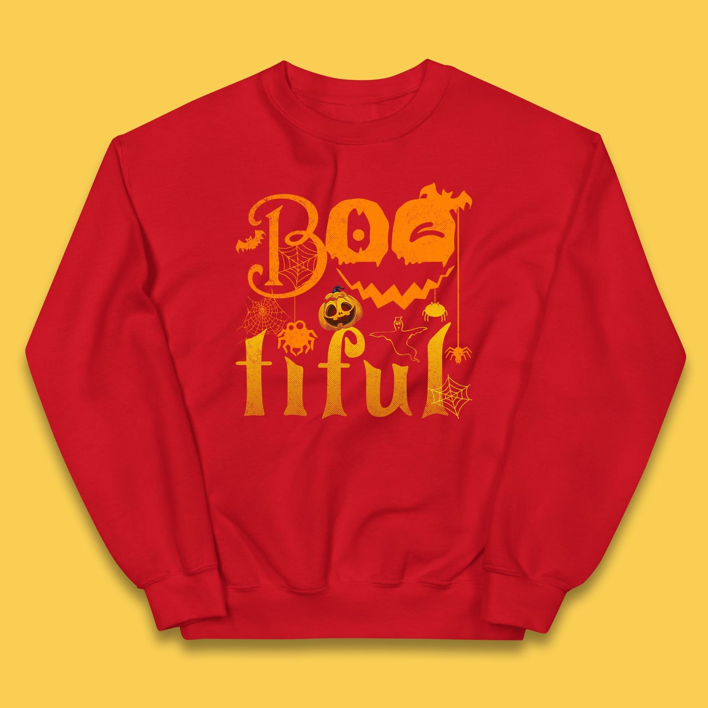 Bootiful Halloween Ghost Funny Boo Ghost Scary Spooky Season Kids Jumper