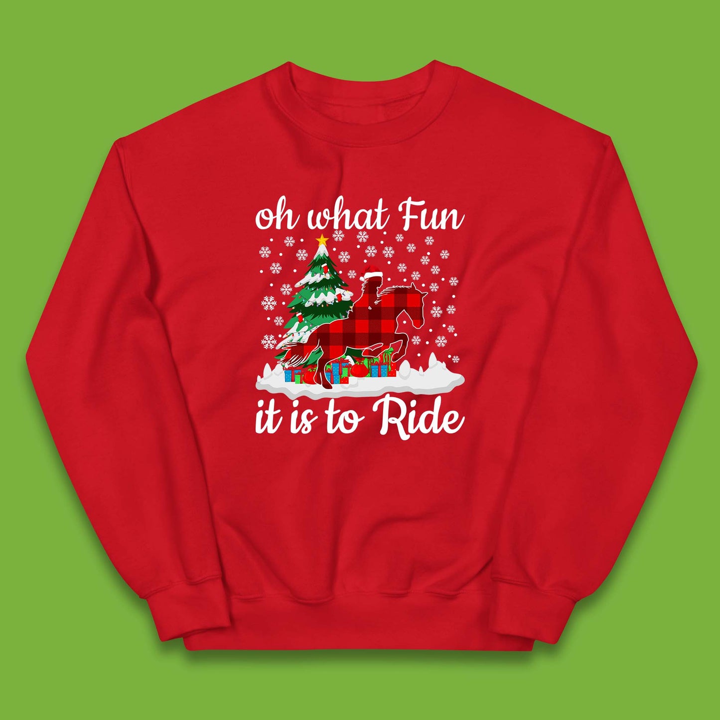 horse riding christmas kids jumper