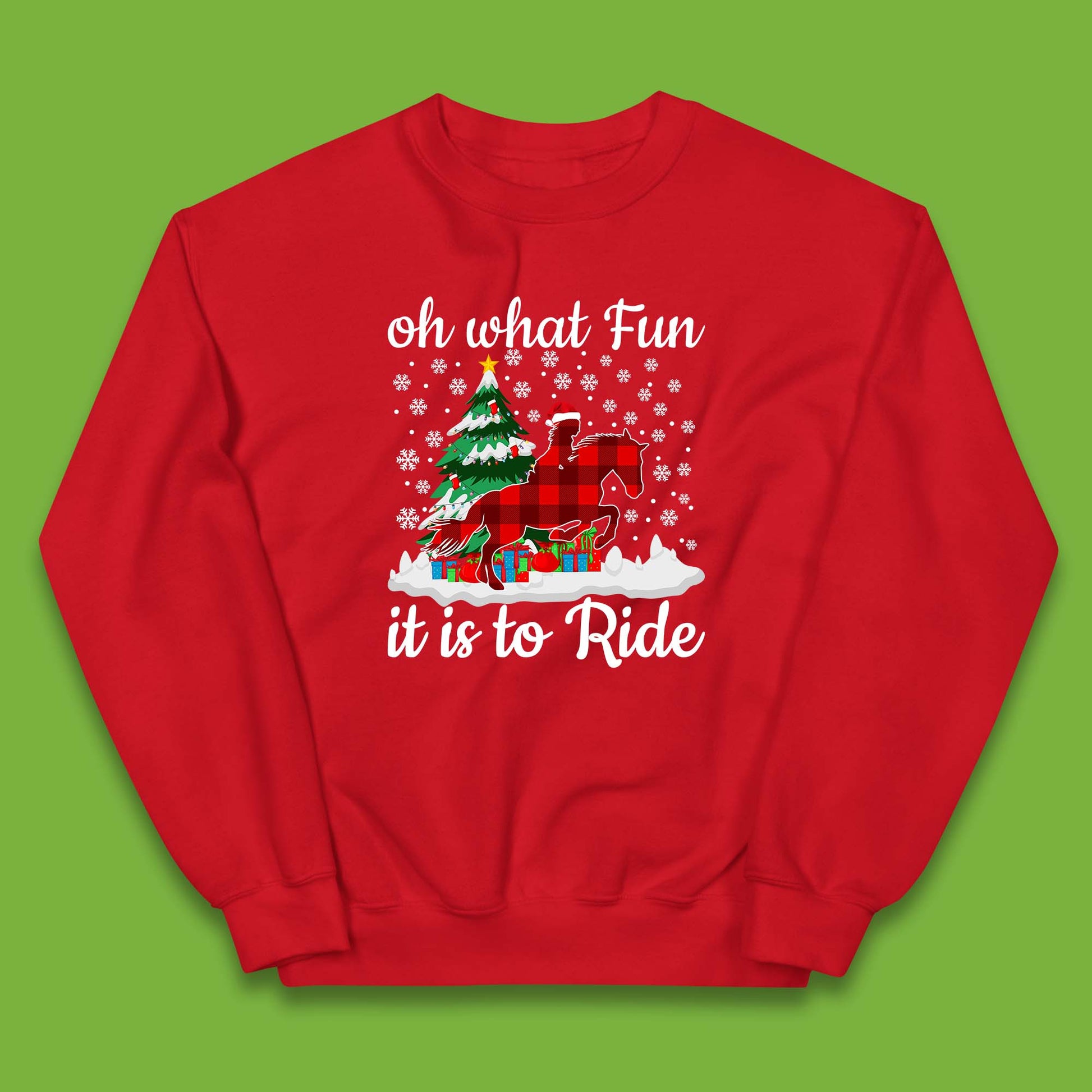 horse riding christmas kids jumper