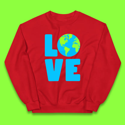 Love Earth Day Environmental Climate Change Save The Planet Kids Jumper