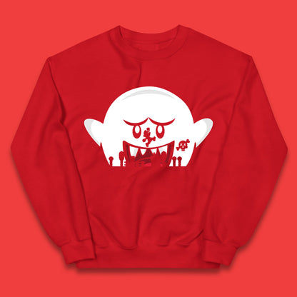 Super Mario Boo Trick Or Treat Halloween Nintendo Mario Iconic Ghost Boo Kids Jumper