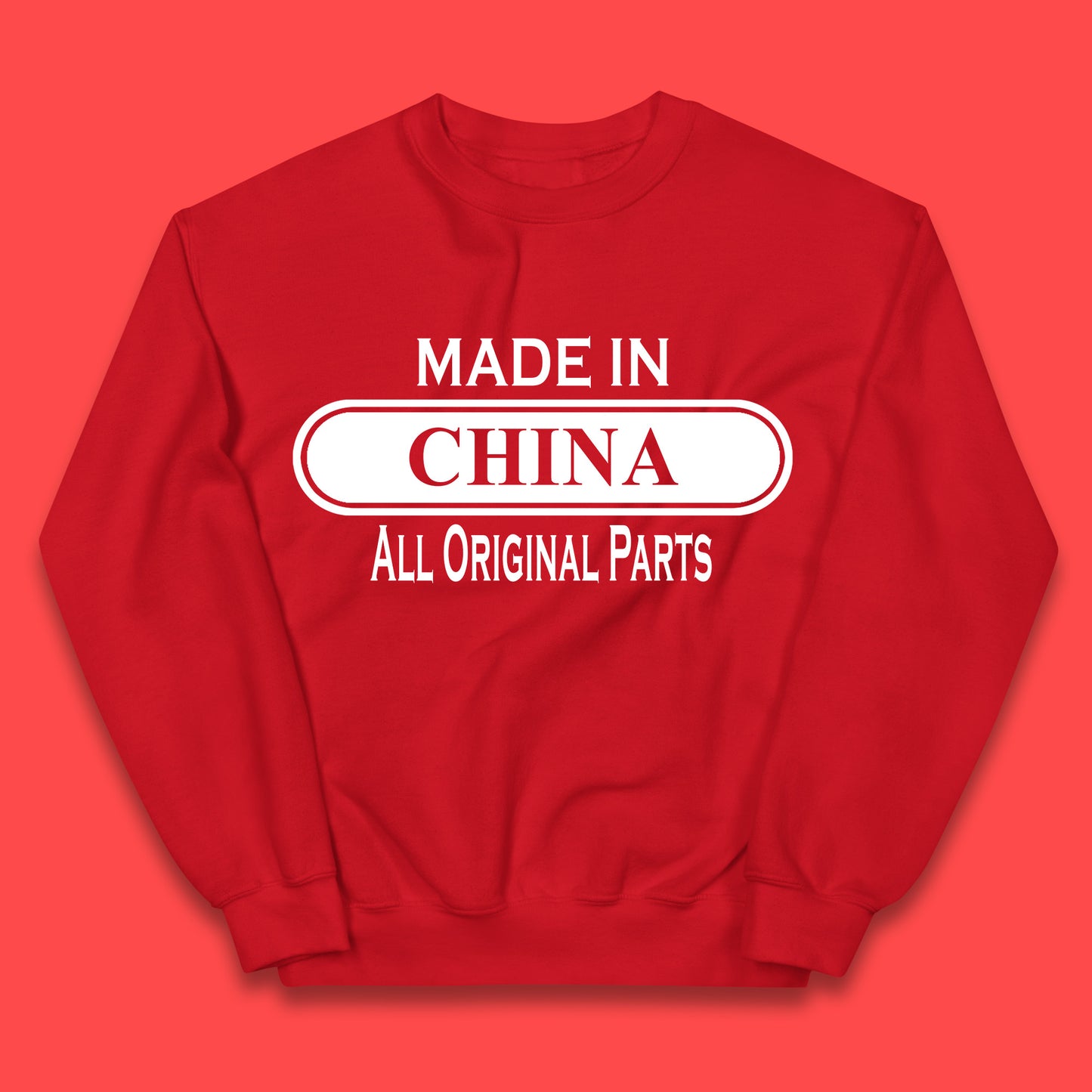 Made In China All Original Parts Vintage Retro Birthday Chinatown City of Westminster, London Gift Kids Jumper