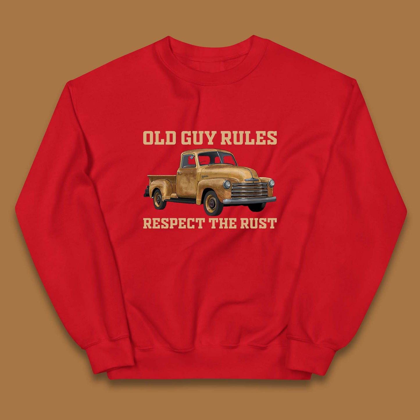 Old Guy Rules Respect The Rust Truck Classic Antique Truck Enthusiasts Kids Jumper