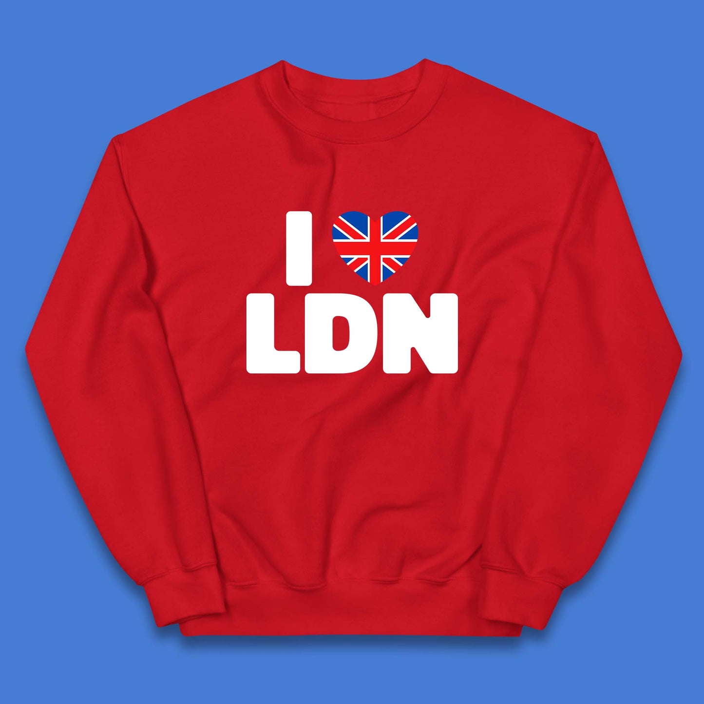 I Love LDN UK United Kingdom British England I Love London Kids Jumper