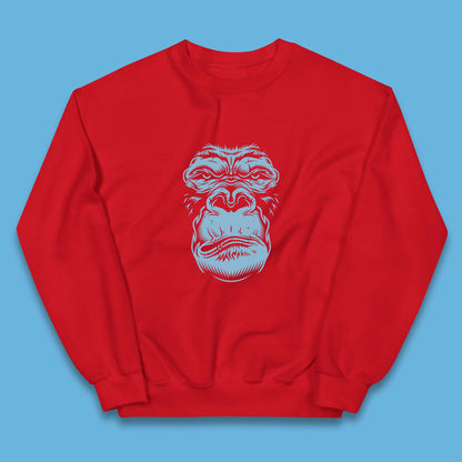 Angry Gorilla Face Scary Wild Angry Monkey Kids Jumper