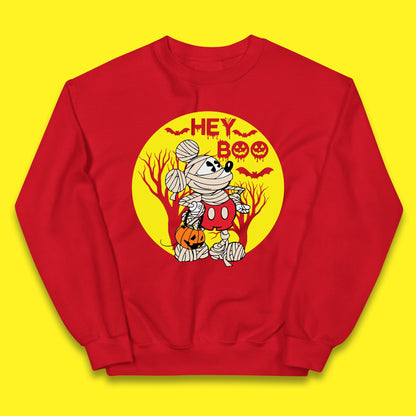 Hey Boo Disney Halloween Mickey Mouse Mummy Trick Or Treat Spooky Vibes Kids Jumper