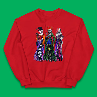 Halloween The Sanderson Sisters From Hocus Pocus Vintage Halloween Witches Kids Jumper