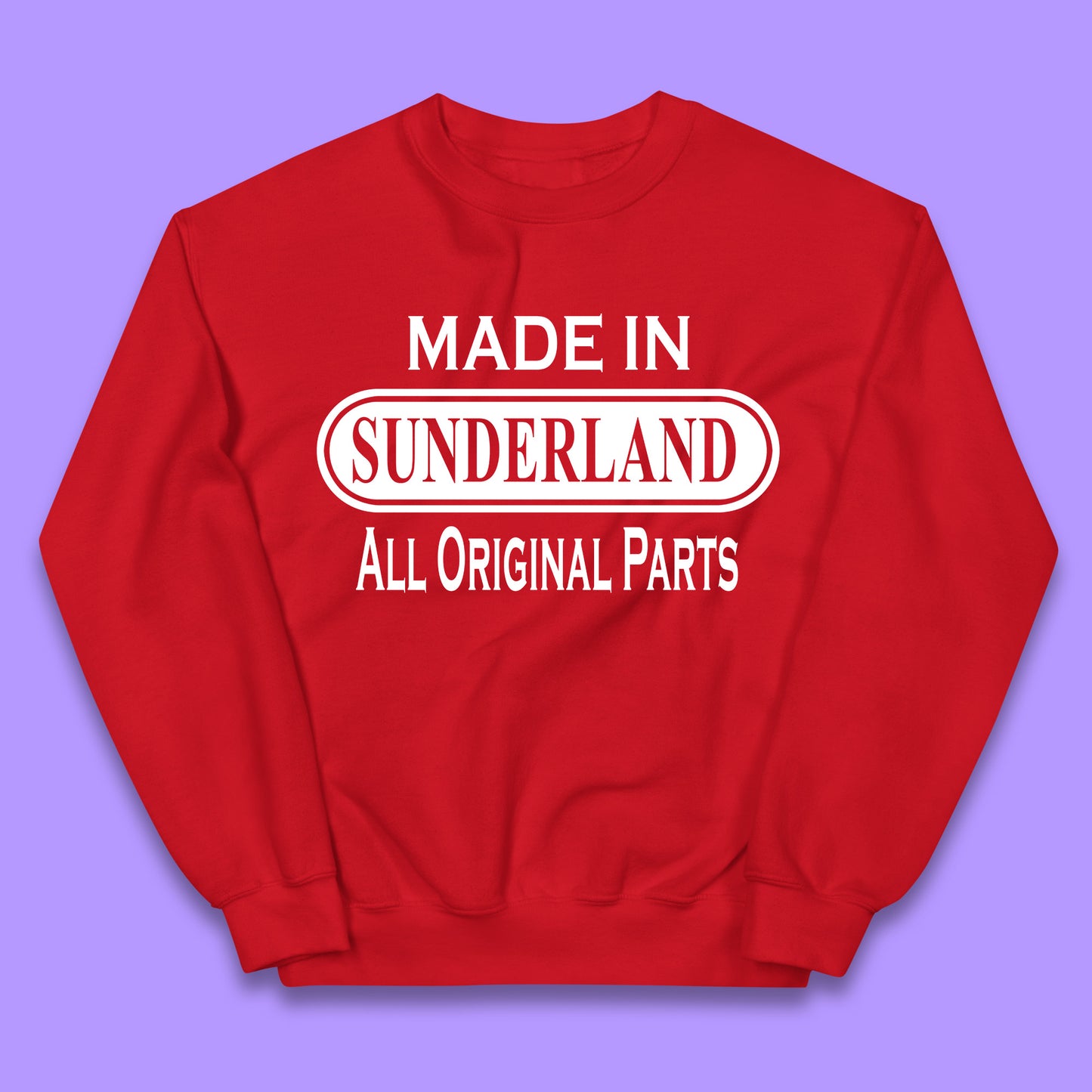Made In Sunderland All Original Parts Vintage Retro Birthday Port City In Tyne And Wear, England Gift Kids Jumper
