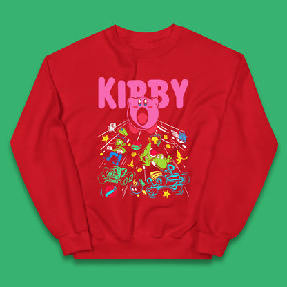 Kirby Consume Karting Mario Kart Ghost Band Heavy Metal Kirby Retro Gaming Kids Jumper