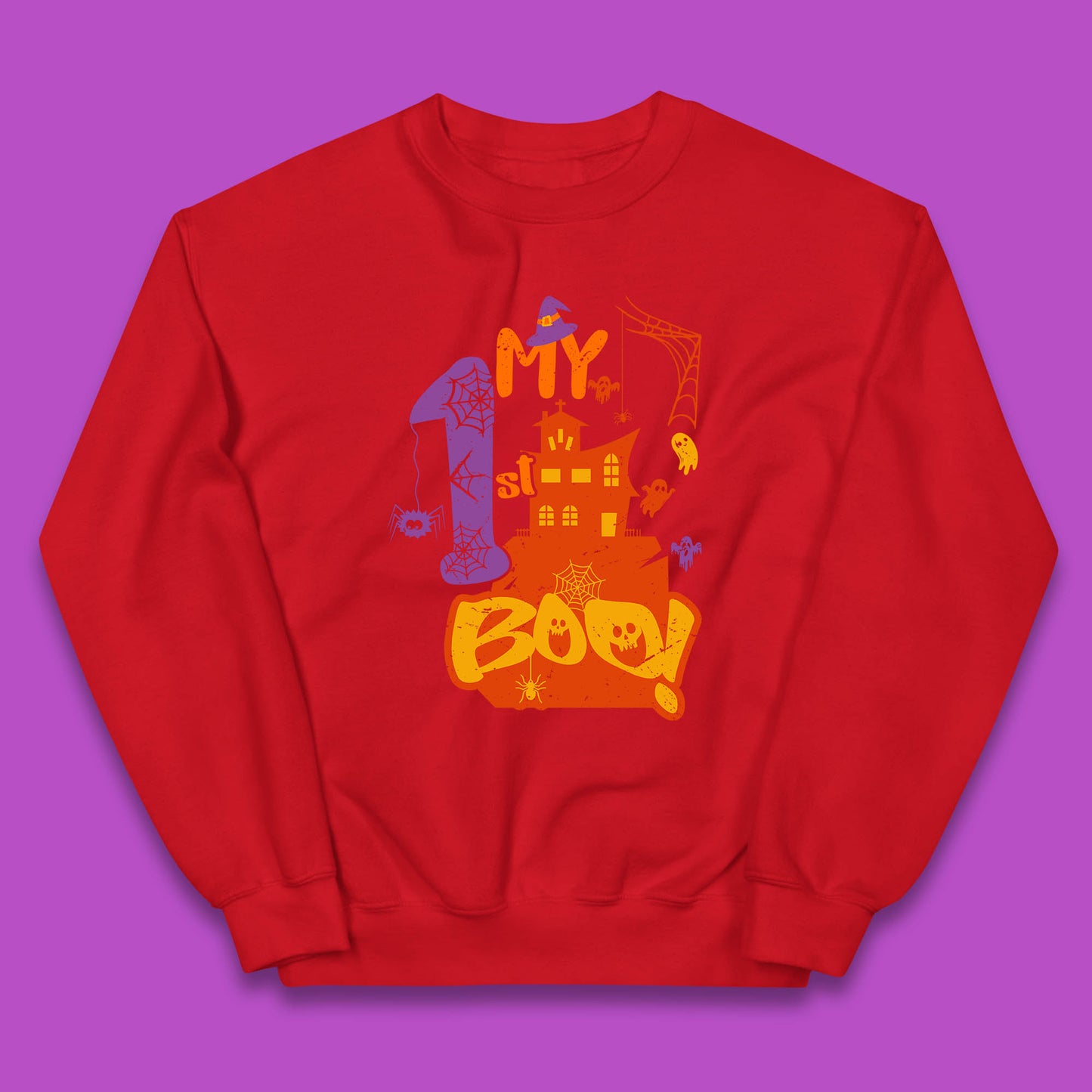 My 1st Boo Halloween Horror Scary Witch House Spooky Season Kids Jumper