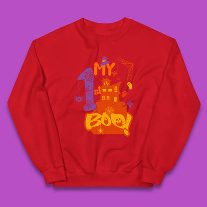 My 1st Boo Halloween Horror Scary Witch House Spooky Season Kids Jumper
